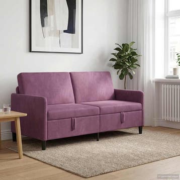 vidaXL Bank met opslag Paars 172 x 78 x 87 cm Polyester, Huis en Inrichting, Banken | Bankstellen, Verzenden, Nieuw, Kunststof