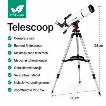 Telescoop complete set - 375x zoom - Sterrenkijker - NIEUW, Verzenden, Nieuw