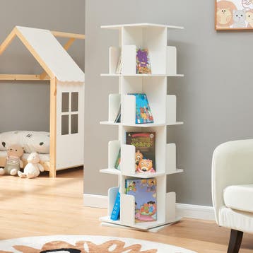 Kinderboekenkast Talöpintaa draaibaar 129x40x40 cm wit [en.c, Verzenden, Nieuw
