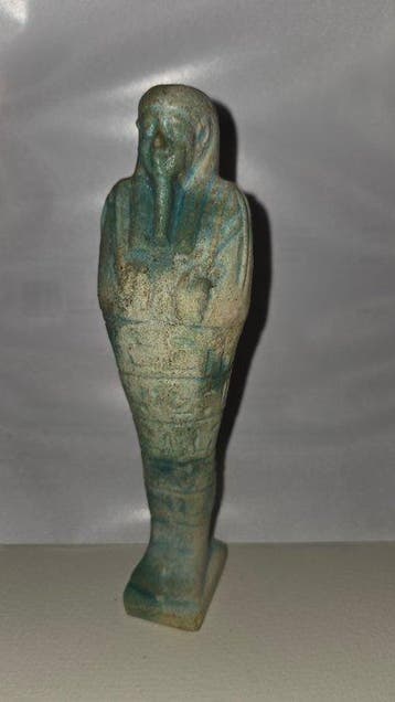 Oud-Egyptisch faience Ushabti voor Pa-di-Hat (?) geboren bij