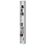 CD DVD kast Tynset vakkenkast met 12 vakken 175x20x20 cm wit, Verzenden, Nieuw
