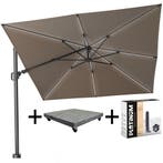 Challenger T2 glow premium parasol 300x300 cm antraciet, Tuin en Terras, Parasols, Ophalen of Verzenden, Nieuw