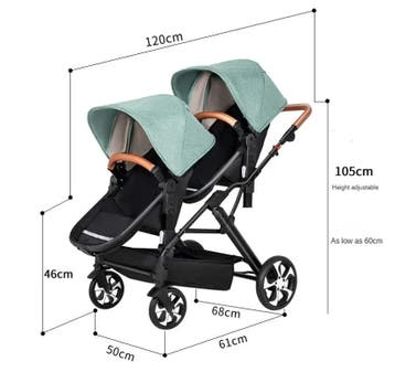 Dubbele Kinderwagen voor Tweelingen met Lig- en Zitfunctie, Kinderen en Baby's, Kinderwagens en Combinaties, Verzenden, Nieuw