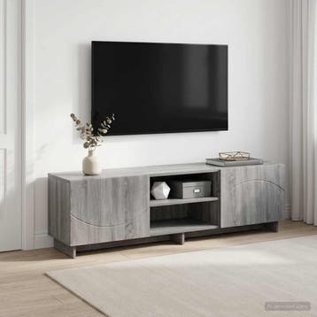 vidaXL TV-standaard 140 x 34,5 x 40 cm Grijs Sonoma Bewerkt, Huis en Inrichting, Kasten | Televisiemeubels, 100 tot 150 cm, Verzenden