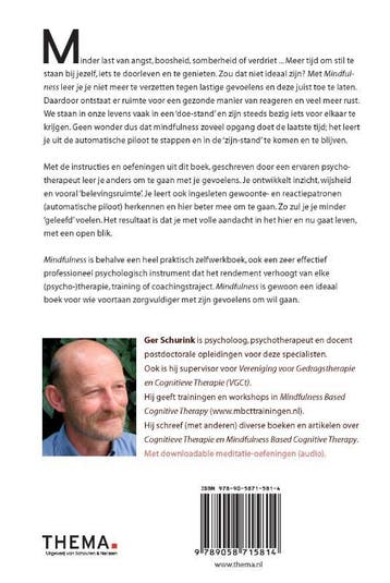 Mindfulness 9789058715814 Ger Schurink, Verzenden, Gelezen, Ger Schurink