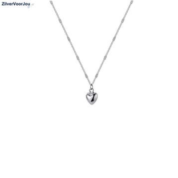 Zilveren mini hartje ketting, Verzenden, Nieuw, Zilver
