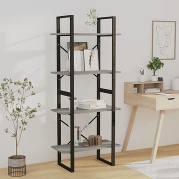 vidaXL Boekenkast 60x30x140 cm bewerkt hout grijs sonoma, Verzenden, 100 tot 150 cm, Nieuw, 50 tot 100 cm