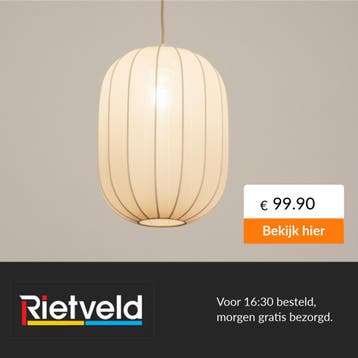 Rietveld-Hanglampen-Beige, Zand-Stof, Metaal, Verzenden, Nieuw