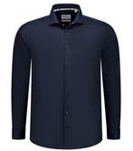 2dekans | Boston Brothers Wide Spread Overhemd – Navy Twill, Ophalen of Verzenden, Zo goed als nieuw, Boston Brothers