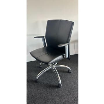 (MDK-107347) Artifort verrijdbare vergaderstoel leder, Ophalen of Verzenden, Gebruikt