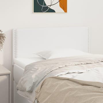 vidaXL Hoofdbord 100x5x78/88 cm kunstleer wit, Verzenden, Nieuw, Wit, Overige materialen
