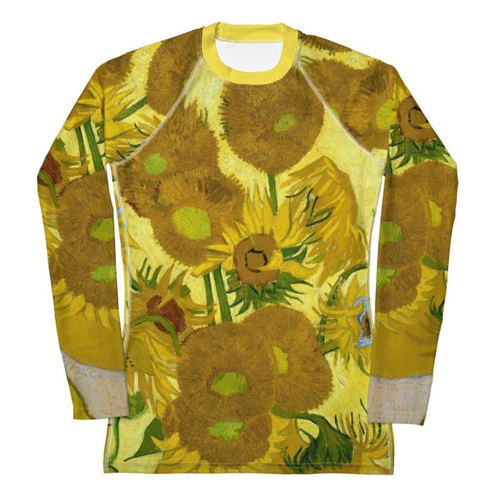 T-Shirt Lange Mouw Vincent van Gogh Zonnebloemen, Kleding | Dames, T-shirts, Lange mouw, Geel, Nieuw