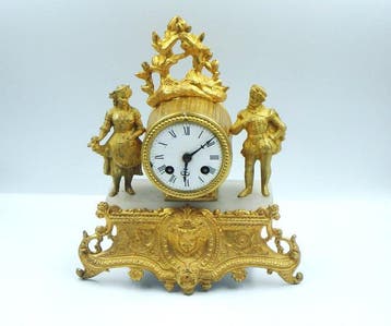 Klok - Albast, Zinklegering - 1850-1900