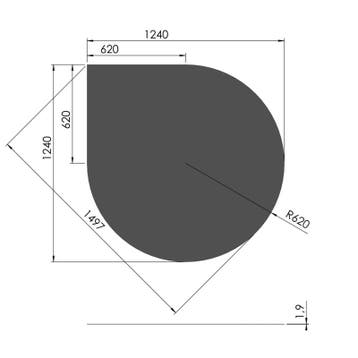 Kachelvloerplaat Termatech Druppel 125 x cm Zwart, Ophalen, Nieuw
