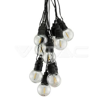 V-TAC VT-70512 Solar Prikkabel – 12 Meter – 10 Lampen – Warm, Verzenden, Nieuw, Hanglamp