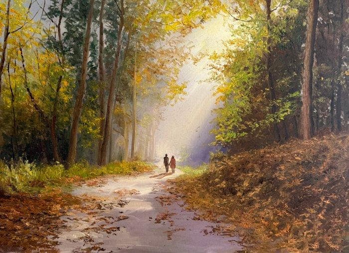 Emre Kinali - Autumn Solitude, Antiek en Kunst, Kunst | Schilderijen | Modern