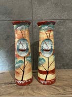 Vaas (2) - Opaline glas - Twee vazen uit de Secession (Art