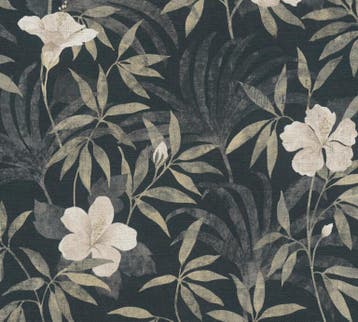 25.Vlies behang 38028-2 A.s Creation, Ophalen of Verzenden, Minder dan 10 m², Grijs, Bloemen