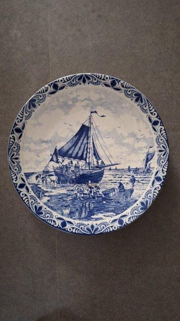 Decoratief ornament - Wandbord - Nederland - Delfts blauw, Antiek en Kunst