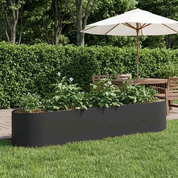 vidaXL Verhoogd Tuinbed Zwart 220 x 40 x 40 cm Staal, Tuin en Terras, Bloembakken en Plantenbakken, Verzenden, Minder dan 60 cm