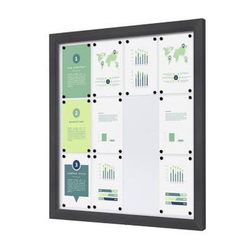Informatiekast Buiten Whiteboard 12x A4 Breed Antracietgrijs, Nieuw in verpakking