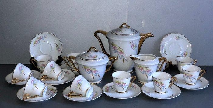 Limoges UC - Koffieservies (24) - Porselein, Antiek en Kunst, Antiek | Meubels | Tafels