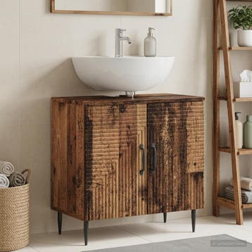 vidaXL Badkamer wastafelkast HAARLEM Oud hout 59,5 x 31,5 x, Verzenden, Nieuw, Wastafelkast