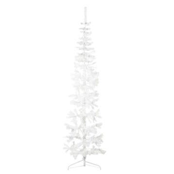 vidaXL Kunstkerstboom half met standaard smal 240 cm wit, Verzenden, Nieuw