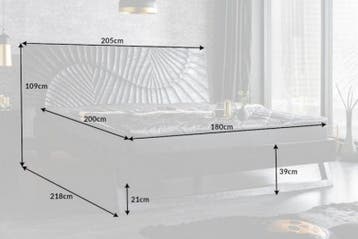 Design bed SCORPION 180x00c2m zwart mangohout 3D snijwerk, Huis en Inrichting, Slaapkamer | Bedden, Ophalen of Verzenden, Nieuw