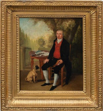 English school (XVIII-XIX) - Portrait of a Gentleman with a, Antiek en Kunst