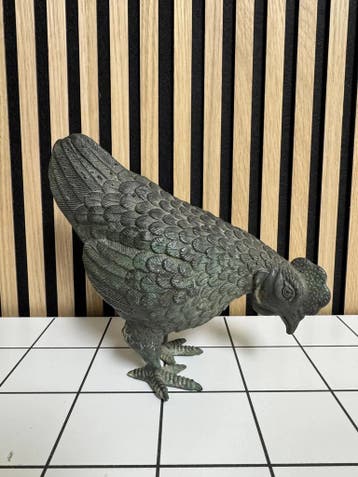 Bronzen Kippen Beeld Patina 17.5cm - Gebruikt Outlet Default, Ophalen of Verzenden, Nieuw
