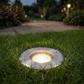 LED Grond spot GU10 rond | Rhodos | RVS | IP66, Nieuw, Ophalen of Verzenden, Netvoeding, Spots