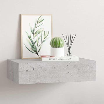 vidaXL Wandschap met lade 40x23,5x10 cm MDF betongrijs, Verzenden, Nieuw