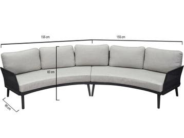 Primitivo hoek loungeset 2 delig antraciet aluminium, Tuin en Terras, Ophalen of Verzenden, Nieuw, Aluminium