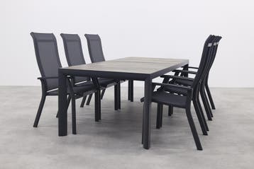 VDG Excellent/Kings 6-persoons stapelbare dining tuinset, Tuin en Terras, Tuinsets en Loungesets, Verzenden, Nieuw, Overige materialen