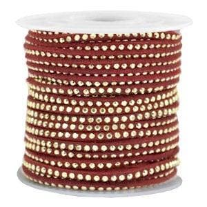 1 meter Imitatie leer 3mm met goud aluminium studs Gold-p..., Ophalen of Verzenden, Nieuw, Draad