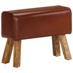 Voetenbank leer 58cm | Laatste Stuk! | Retourdeal, Huis en Inrichting, Banken | Sofa's en Chaises Longues, Eenpersoons, Minder dan 75 cm
