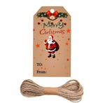 100 x Stevige bruine kartonnen labels kerst - Afm. : 5x3c..., Ophalen of Verzenden, Nieuw