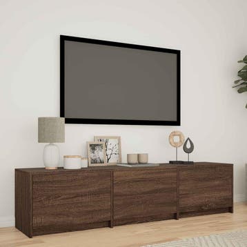 vidaXL TV-kast met LED Bruine eik 165 x 34 x 40 cm, Minder dan 50 cm, Verzenden, Nieuw, Minder dan 100 cm