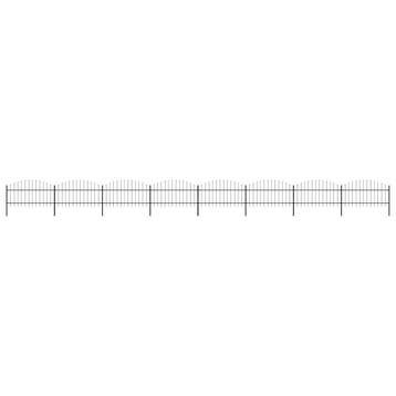 vidaXL Tuinhek met speren bovenkant (1-1,25)x13,6 m staal, Verzenden, Nieuw, IJzer, 1 tot 2 meter