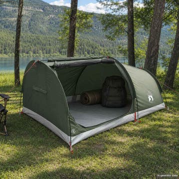 vidaXL Hiking Tent Waterdicht 2-persoons Legergroen, Verzenden, Nieuw, Tot en met 2