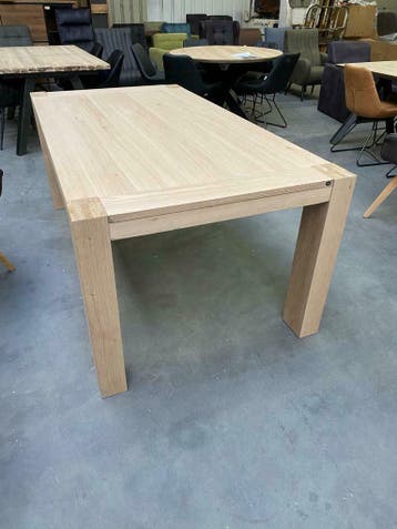 Santorini eettafel castle white, eik white wash  (nieuw, Nieuw, Eikenhout
