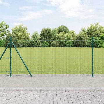 vidaXL Euro-hek met betonnen voetstuk 10 x 0,8 m PVC-Coated, Verzenden, Nieuw, IJzer