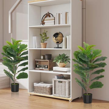 Set van 2 Kunstplanten Ficus Lyrata - 80 cm - Realistische K, Verzenden, Nieuw