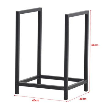 [en.casa] Brandhout rek houtopslag Torsås 40x30x50 cm zwart, Tuin en Terras, Haardhout, Verzenden