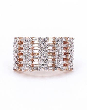 Statement ring - 14 karaat Roségoud - 1.09ct. tw. Diamant