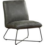 Set van 2 Leren fauteuils Less - Kenia Antracite (grijs), Huis en Inrichting, Fauteuils, Nieuw, Ophalen of Verzenden, 50 tot 75 cm