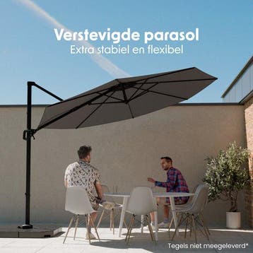 2dekans | LifeGoods Zweefparasol - 6 Standen - 360°, Ophalen of Verzenden, Zo goed als nieuw
