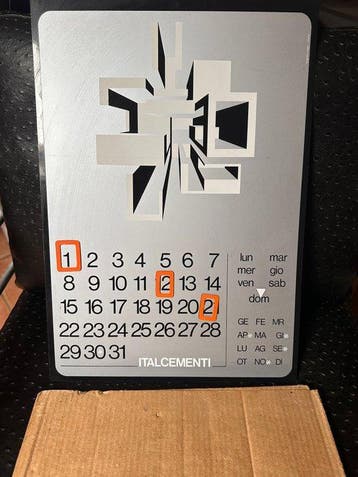 Eeuwigdurende kalender - Serigrafia Ferappi Vicenza - Italië