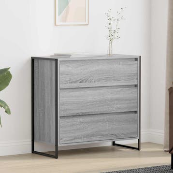 vidaXL Dressoir Grijs Sonoma 79 x 36 x 75.5 cm Bewerkt hout, Verzenden, Nieuw, Overige houtsoorten, Minder dan 50 cm